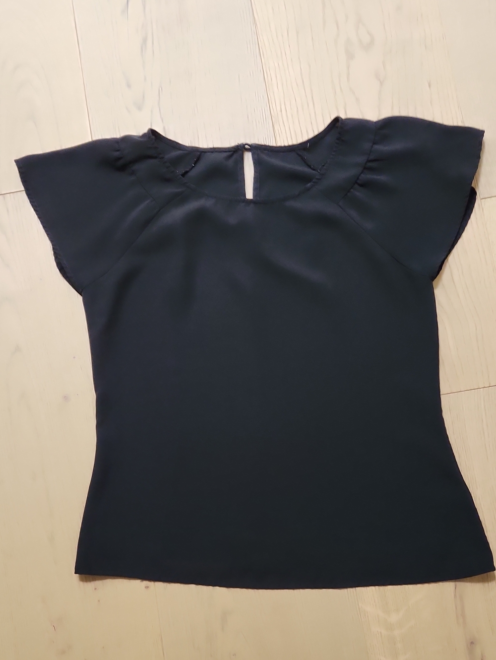 Women's Black Short-Sleeve Blouse